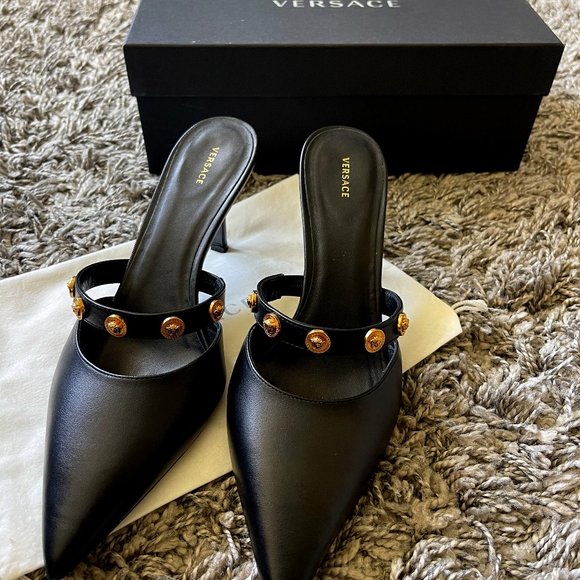 Versace Medusa Mule Heels - Size 39 EU - Picture 1 of 7